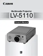 Предварительный просмотр 1 страницы Canon LV-5110 Owner'S Manual