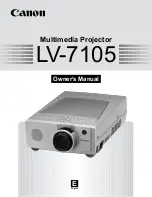 Canon LV-7105 Owner'S Manual preview