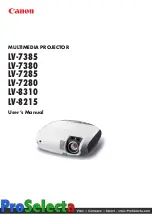 Предварительный просмотр 1 страницы Canon LV-7285 User Manual