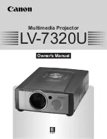 Предварительный просмотр 1 страницы Canon LV-7320 Owner'S Manual