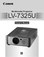 Canon LV-7325 Owner'S Manual preview