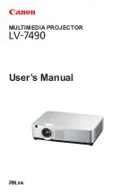 Preview for 1 page of Canon LV 7490 User Manual