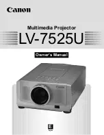 Canon LV-7525 Owner'S Manual preview