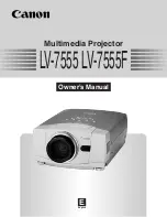 Предварительный просмотр 1 страницы Canon LV-7555 Owner'S Manual