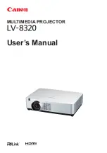 Предварительный просмотр 1 страницы Canon LV-8320 User Manual