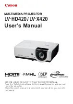 Preview for 1 page of Canon LV-HD420 User Manual