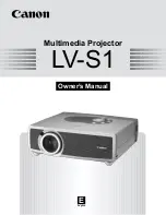 Preview for 1 page of Canon LV-S1 Owner'S Manual