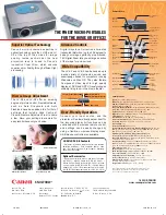 Предварительный просмотр 2 страницы Canon LV-S2 Brochure & Specs