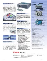 Предварительный просмотр 2 страницы Canon LV-X1 Brochure & Specs