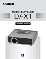Canon LV-X1 Owner'S Manual preview