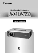 Canon LV-X4 LV-7230 Owner'S Manual preview