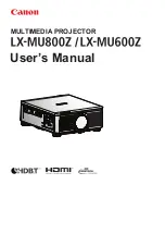 Preview for 1 page of Canon LX-MU600Z User Manual