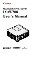 Предварительный просмотр 1 страницы Canon LX-MU700 User Manual