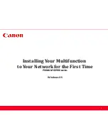 Preview for 1 page of Canon MG2900 Series Network Installation Manual