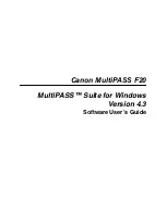 Canon MultiPASS F20 Software User'S Manual preview