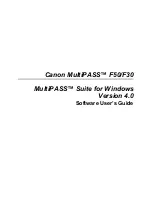 Canon MultiPASS F30 Software User'S Manual preview