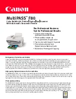 Canon MultiPASS F80 Specification Sheet preview