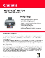 Предварительный просмотр 1 страницы Canon MultiPASS MP700 Brochure