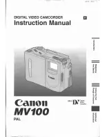 Preview for 1 page of Canon MV 100 Instruction Manual