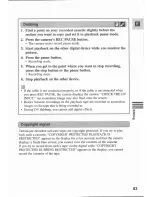 Предварительный просмотр 83 страницы Canon MV 3 i Instruction Manual