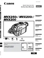 Preview for 1 page of Canon MV MVX 200 Instruction Manual