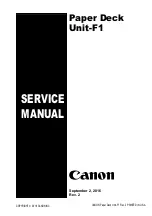 Предварительный просмотр 1 страницы Canon Paper Deck Unit-F1 Service Manual