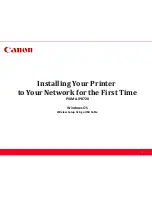 Предварительный просмотр 1 страницы Canon PIXMA iP8720 Network Installation Manual