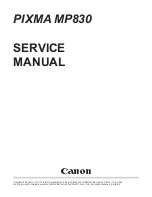 Предварительный просмотр 1 страницы Canon PIXMA MP830 Service Manual