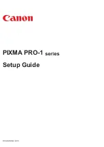 Canon PIXMA PRO-1 Series Setup Manual preview