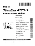 Предварительный просмотр 1 страницы Canon Power Shot A 720 IS User Manual