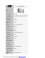 Canon PowerShot A1000 IS Specification Sheet preview