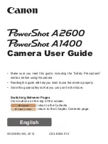 Canon PowerShot A1400 Extended User Manual preview