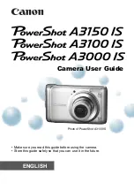 Предварительный просмотр 1 страницы Canon PowerShot A3150 IS User Manual