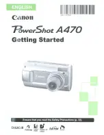 Предварительный просмотр 1 страницы Canon PowerShot A470 Getting Started