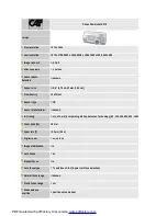 Предварительный просмотр 1 страницы Canon PowerShot A470 Specification Sheet