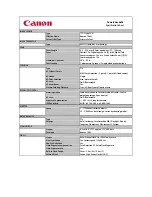 Preview for 1 page of Canon PowerShot A490 Specification Sheet