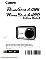 Предварительный просмотр 1 страницы Canon PowerShot A495 Getting Started