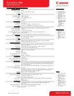 Preview for 2 page of Canon PowerShot A580 Specifications