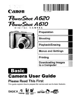 Предварительный просмотр 1 страницы Canon POWERSHOT A610 User Manual