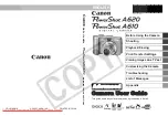 Предварительный просмотр 1 страницы Canon PowerShot A620 User User Manual