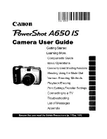 Canon Powershot A650 IS User Manual предпросмотр