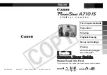 Canon PowerShot A710 IS User Manual preview