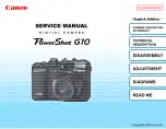 Предварительный просмотр 1 страницы Canon PowerShot G10 - Digital Camera - Compact Service Manual