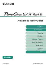 Предварительный просмотр 1 страницы Canon PowerShot G5X Mark II Advanced User'S Manual