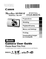 Canon PowerShot SD 700 IS Digital Elph User Manual preview