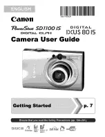 Предварительный просмотр 1 страницы Canon POWERSHOT SD1100IS User Manual