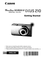 Предварительный просмотр 1 страницы Canon Powershot SD3500 IS Getting Started