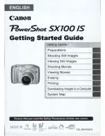 Предварительный просмотр 1 страницы Canon PowerShot SX100 IS Getting Started Manual