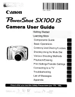 Canon PowerShot SX100 IS User Manual preview