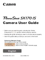 Предварительный просмотр 1 страницы Canon PowerShot SX170 IS User Manual